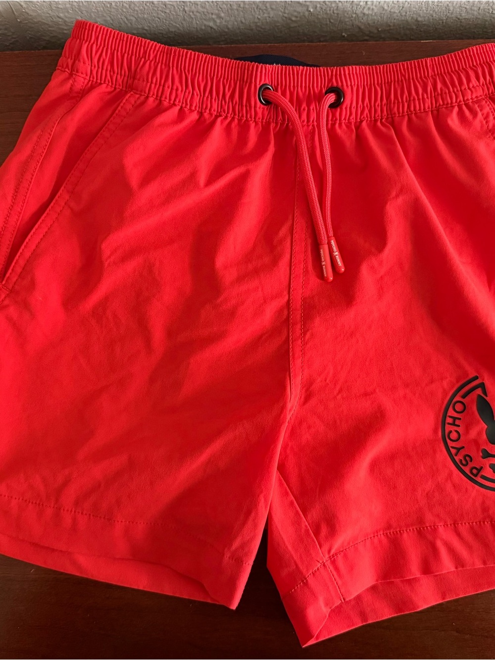 Psycho bunny kids Bright Red Drawstring Swim Shorts